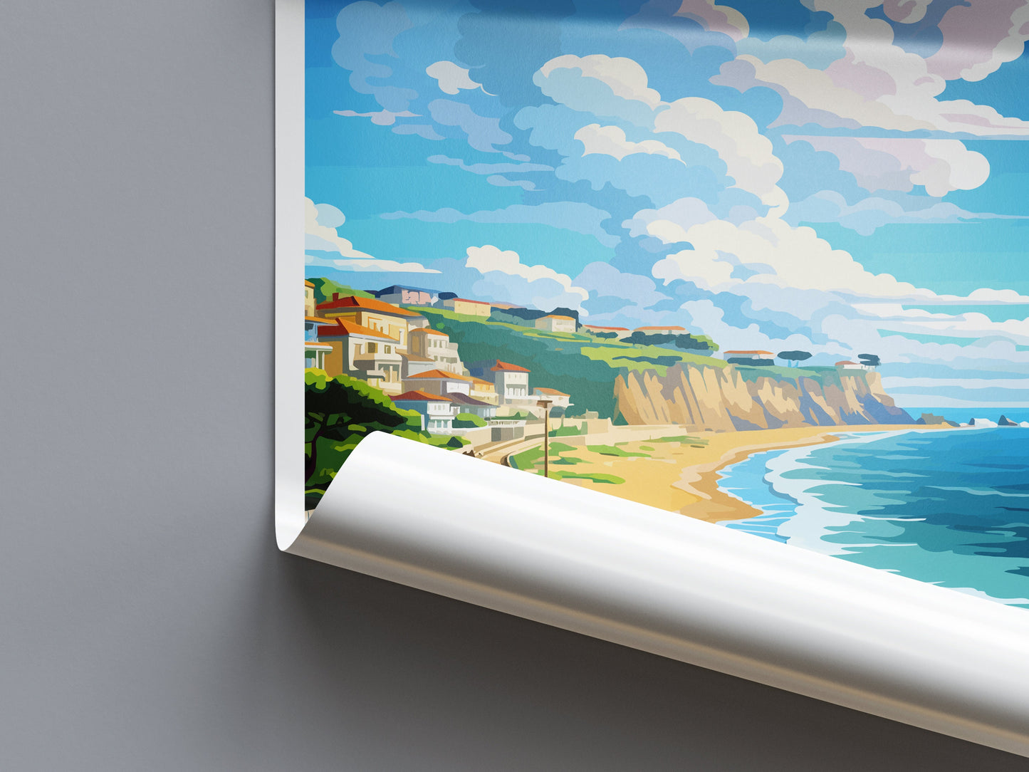 Nazare Travel Print Wall Art Nazare Wall Hanging Home Décor Nazare Gift Art Lovers Portugal Art Lover Gift Nazare Wall Décor