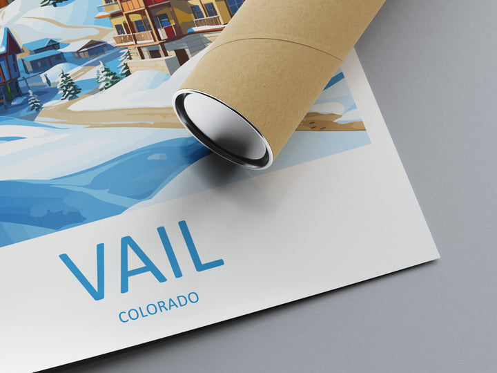 Vail Ski Resort Travel Print Wall Art Vail Ski Resort Wall Hanging Home Décor Vail Gift Art Lovers Ski Art Lover Gift Vail Print Skiing