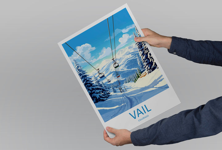 Vail Ski Resort Travel Print Wall Art Vail Ski Resort Wall Hanging Home Décor Vail Gift Art Lovers Ski Art Lover Gift Vail Print Skiing