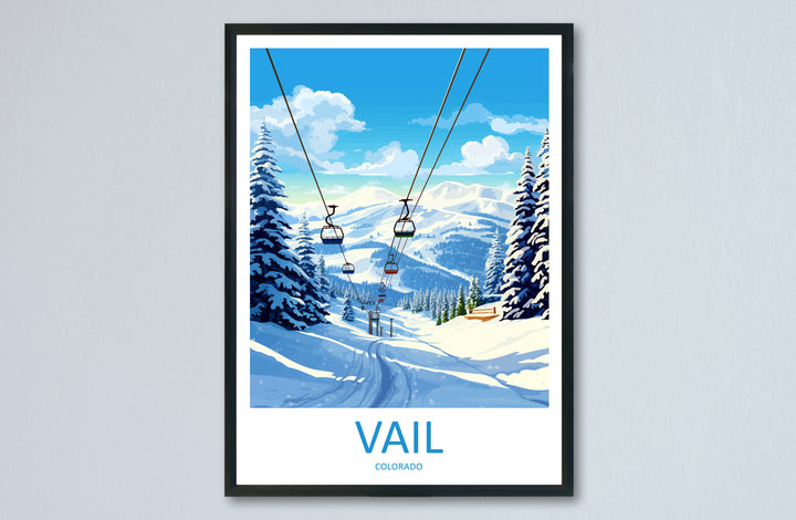 Vail Ski Resort Travel Print Wall Art Vail Ski Resort Wall Hanging Home Décor Vail Gift Art Lovers Ski Art Lover Gift Vail Print Skiing