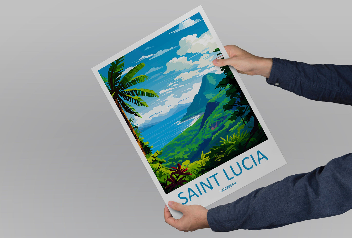 Saint Lucia Travel Print Wall Art Saint Lucia Wall Hanging Home Décor Saint Lucia Gift Art Lovers Wall Art Caribbean Travel Print Poster