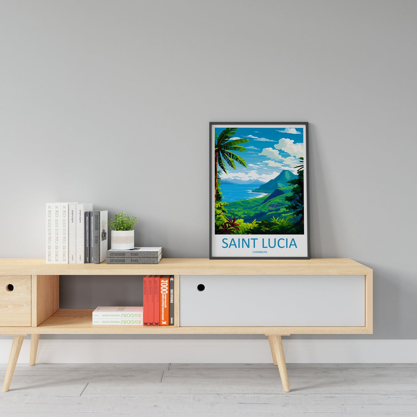 Saint Lucia Travel Print Wall Art Saint Lucia Wall Hanging Home Décor Saint Lucia Gift Art Lovers Wall Art Caribbean Travel Print Poster