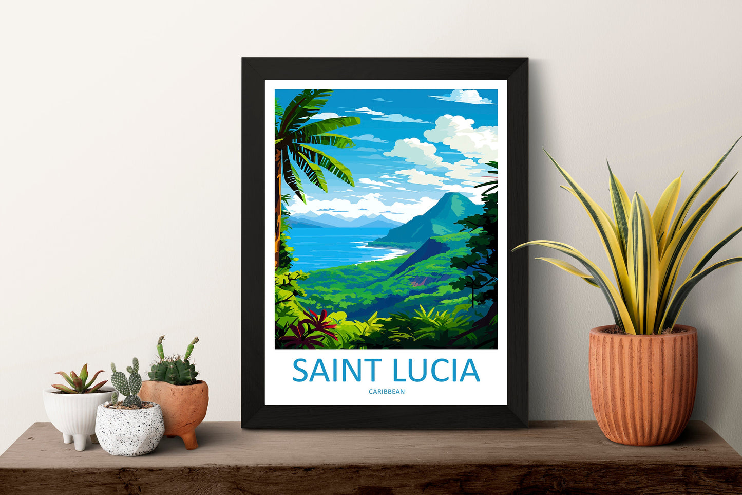 Saint Lucia Travel Print Wall Art Saint Lucia Wall Hanging Home Décor Saint Lucia Gift Art Lovers Wall Art Caribbean Travel Print Poster