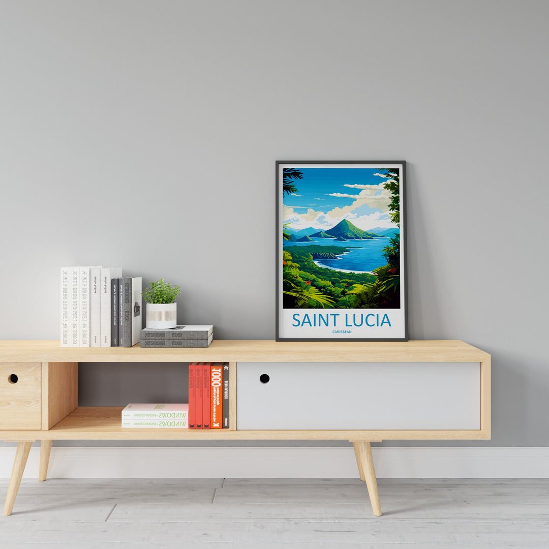 Saint Lucia Travel Print Wall Art Saint Lucia Wall Hanging Home Décor Saint Lucia Gift Art Lovers Wall Art Caribbean Travel Print Poster