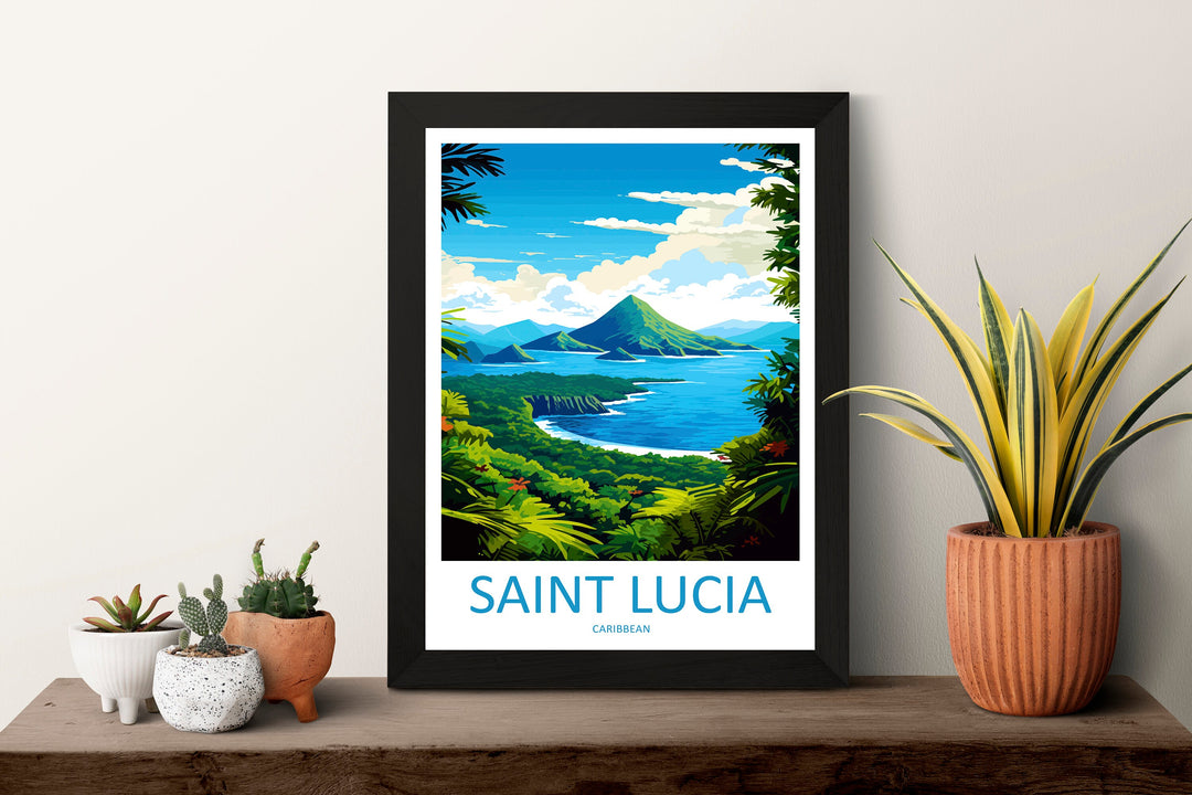 Saint Lucia Travel Print Wall Art Saint Lucia Wall Hanging Home Décor Saint Lucia Gift Art Lovers Wall Art Caribbean Travel Print Poster
