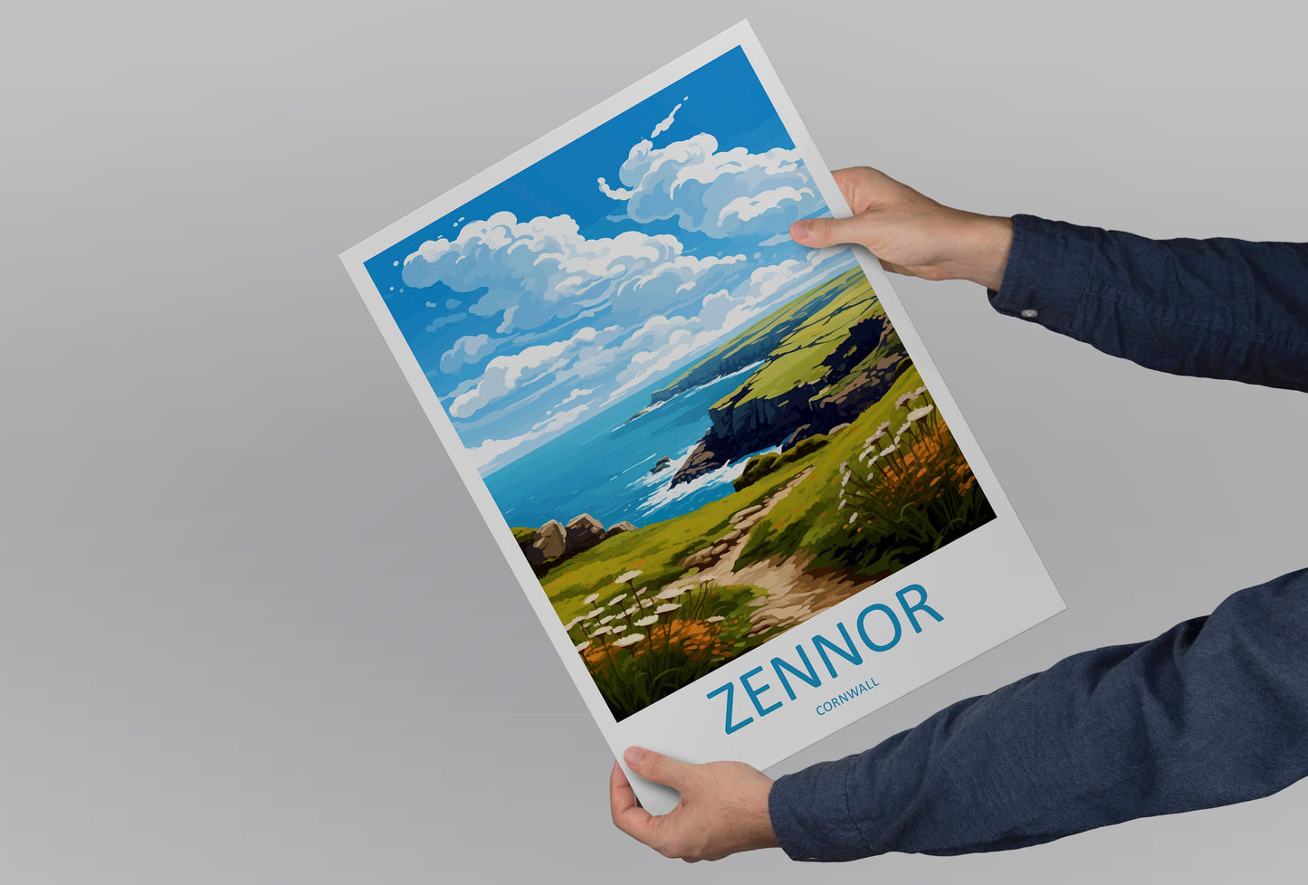 Zennor Travel Print Wall Art Zennor Wall Hanging Home Décor Zennor Gift Art Lovers England Art Lover Gift Zennor Travel Souvenir