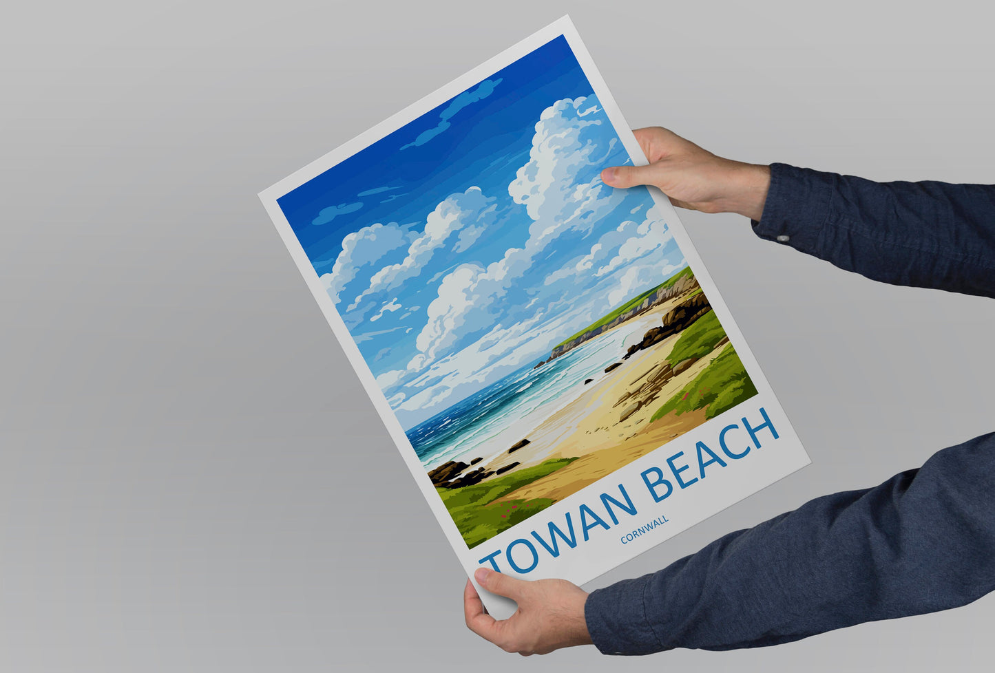 Towan Beach Travel Print Wall Art Towan Beach Wall Hanging Home Décor Towan Beach Gift Art Lovers Cornwall Art Lover Gift