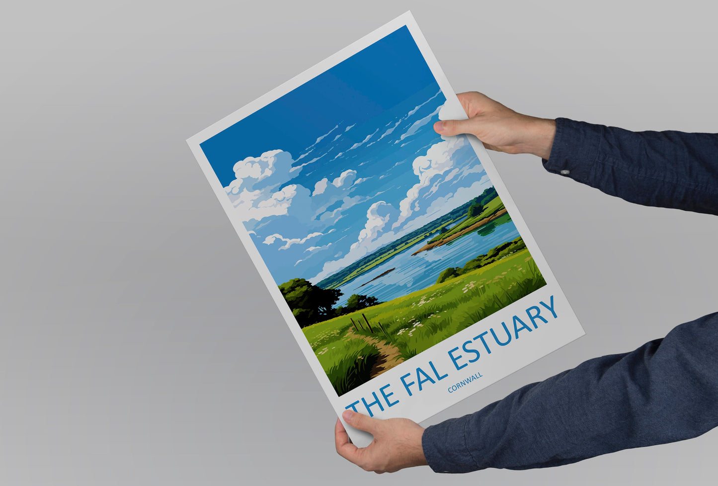 The Fal Estuary Travel Print Wall Art Fal Estuary Wall Hanging Home Décor Fal Estuary Gift Art Lovers Cornwall Art Lover Gift