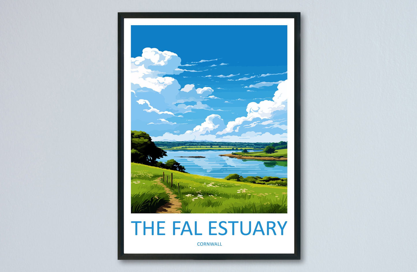 The Fal Estuary Travel Print Wall Art Fal Estuary Wall Hanging Home Décor Fal Estuary Gift Art Lovers Cornwall Art Lover Gift
