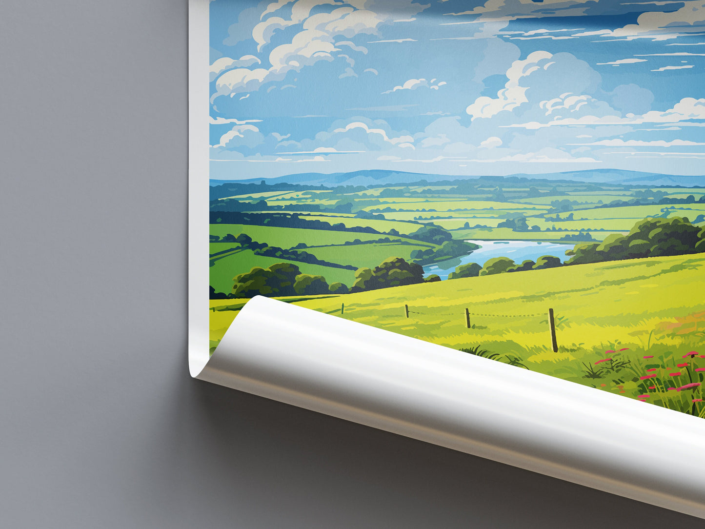 Tamar Valley Travel Print Wall Art Tamar Valley Wall Hanging Home Décor Tamar Valley Gift Art Lovers Cornwall Art Lover Gift