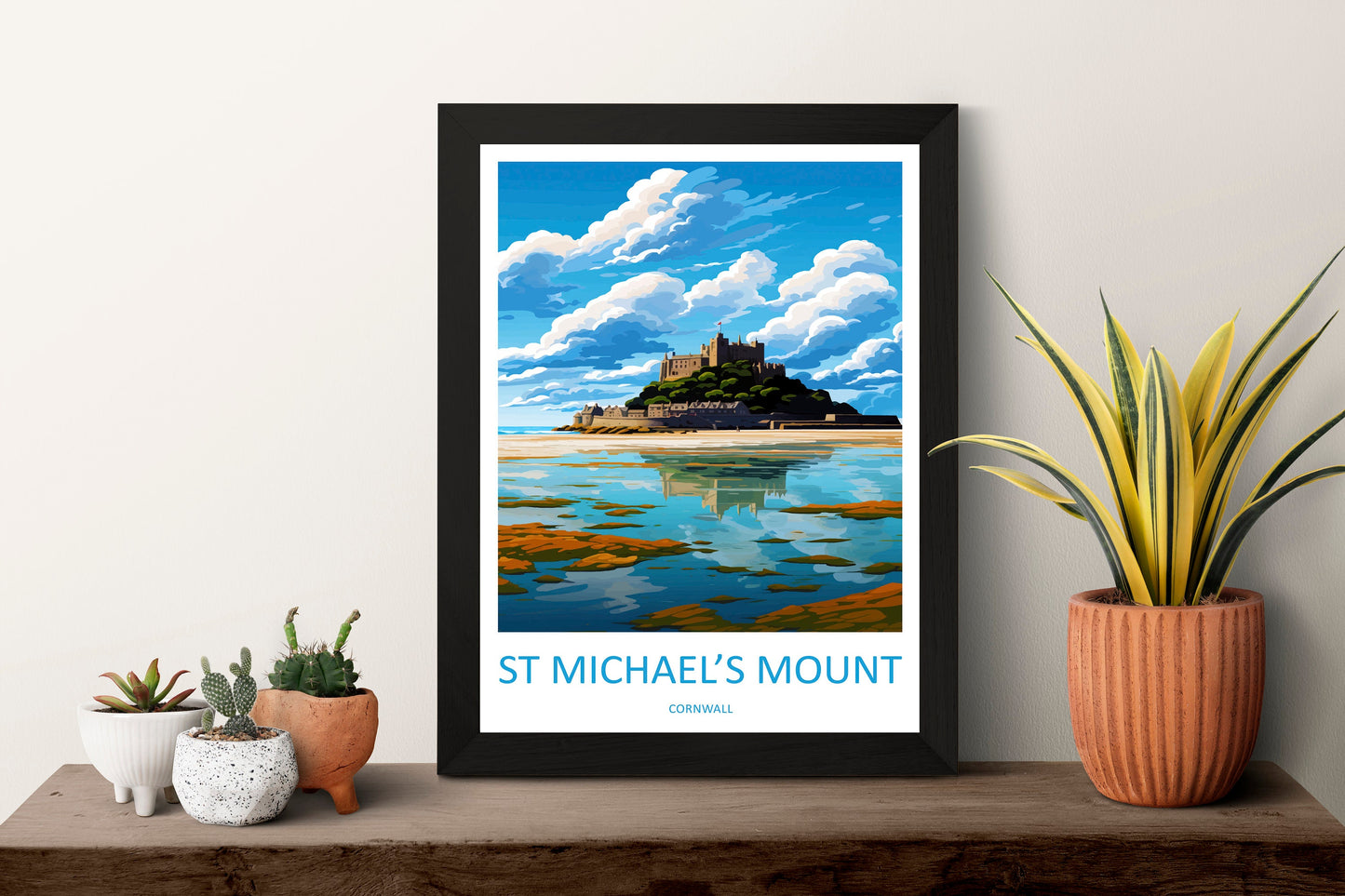 St Michaels Mount Travel Print Wall Art St Michaels Mount Wall Hanging Home Décor St Michaels Mount Gift Art Lovers Cornwall Art Lover Gift