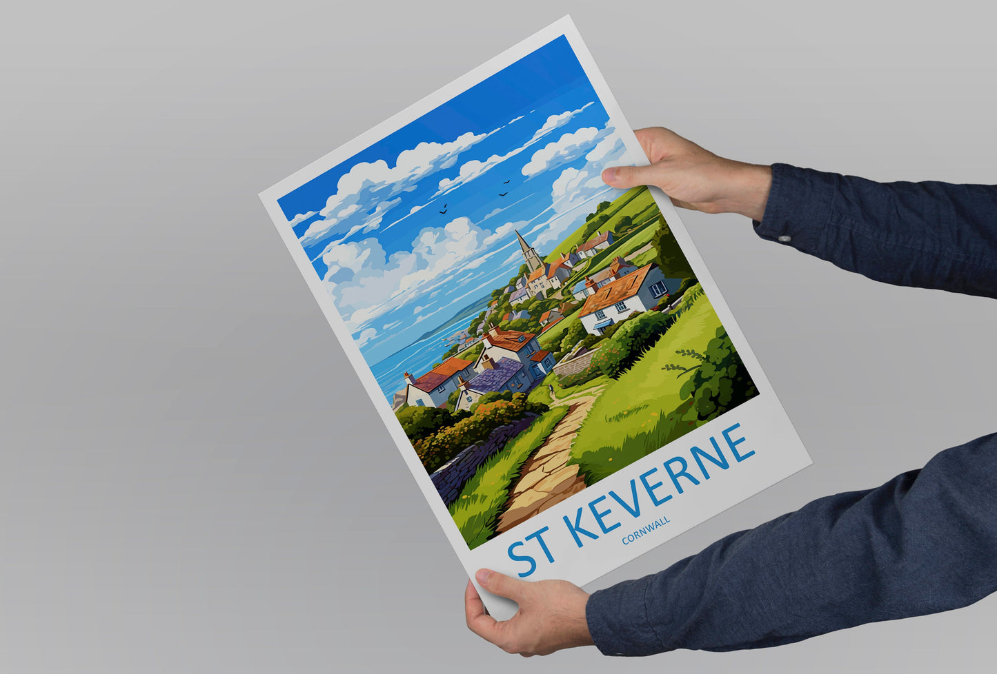 St keverne Travel Print Wall Art St keverne Wall Hanging Home Décor St keverne Gift Art Lovers Cornwall Art Lover Gift