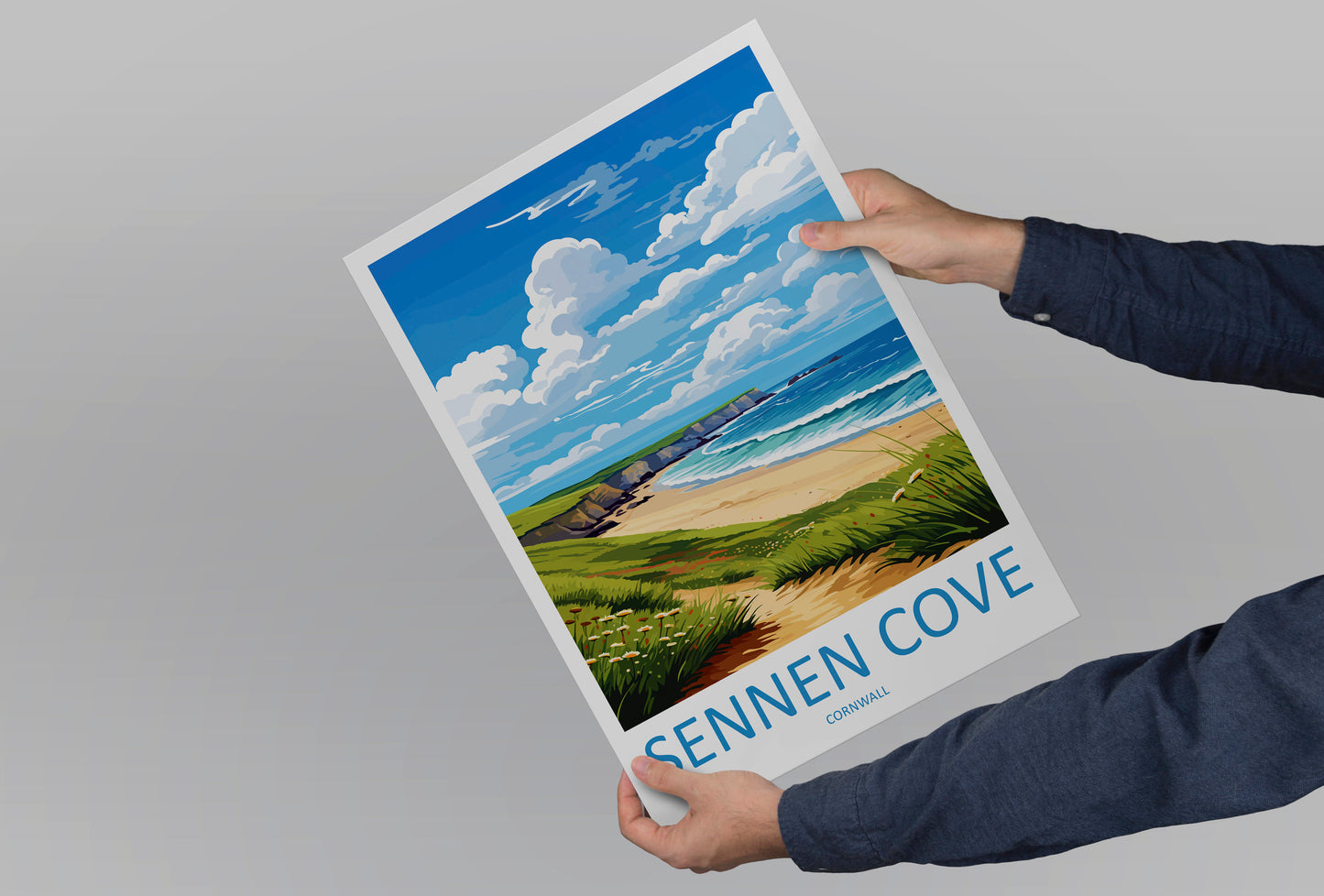 Sennen Cove Travel Print Wall Art Sennen Cove Wall Hanging Home Décor Sennen Cove Gift Art Lovers Cornwall Art Lover Gift