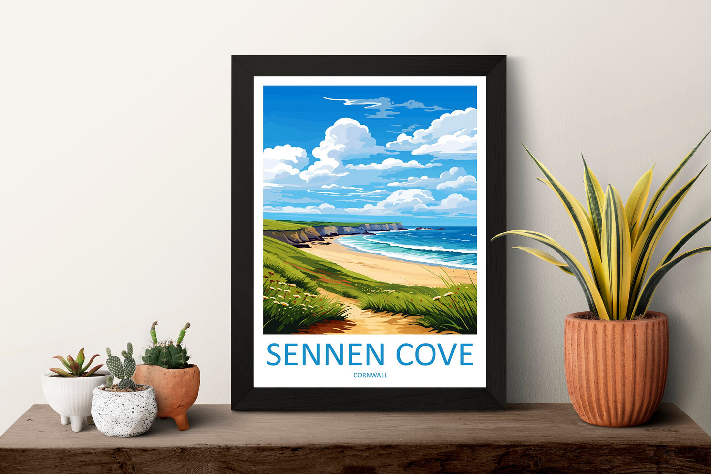 Sennen Cove Travel Print Wall Art Sennen Cove Wall Hanging Home Décor Sennen Cove Gift Art Lovers Cornwall Art Lover Gift