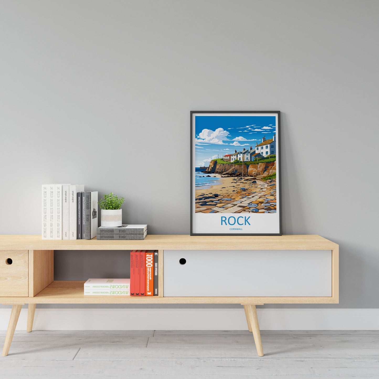 Rock Village Travel Print Wall Art Rock Village Wall Hanging Home Décor Rock Village Gift Art Lovers Cornwall Art