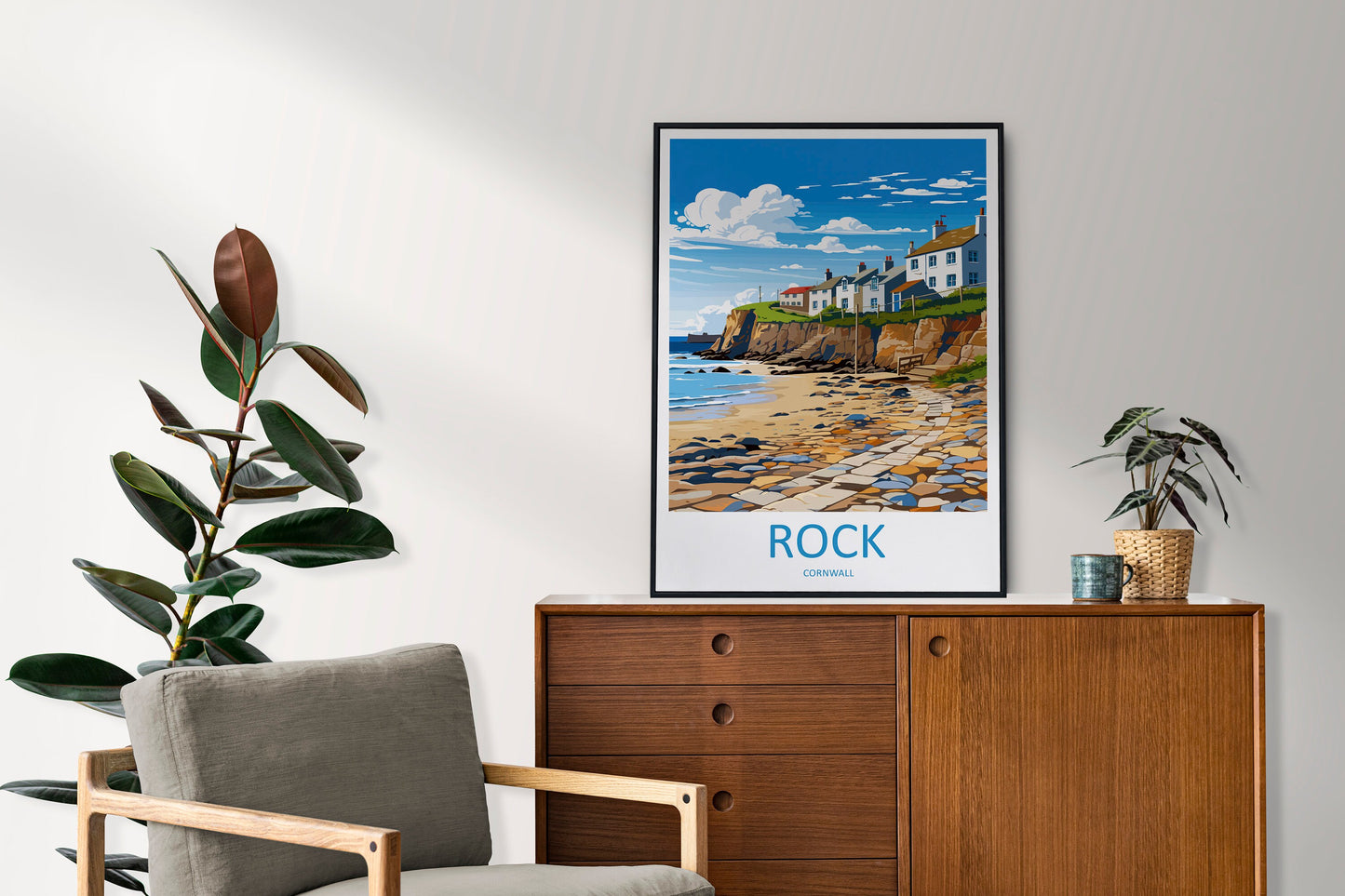 Rock Village Travel Print Wall Art Rock Village Wall Hanging Home Décor Rock Village Gift Art Lovers Cornwall Art