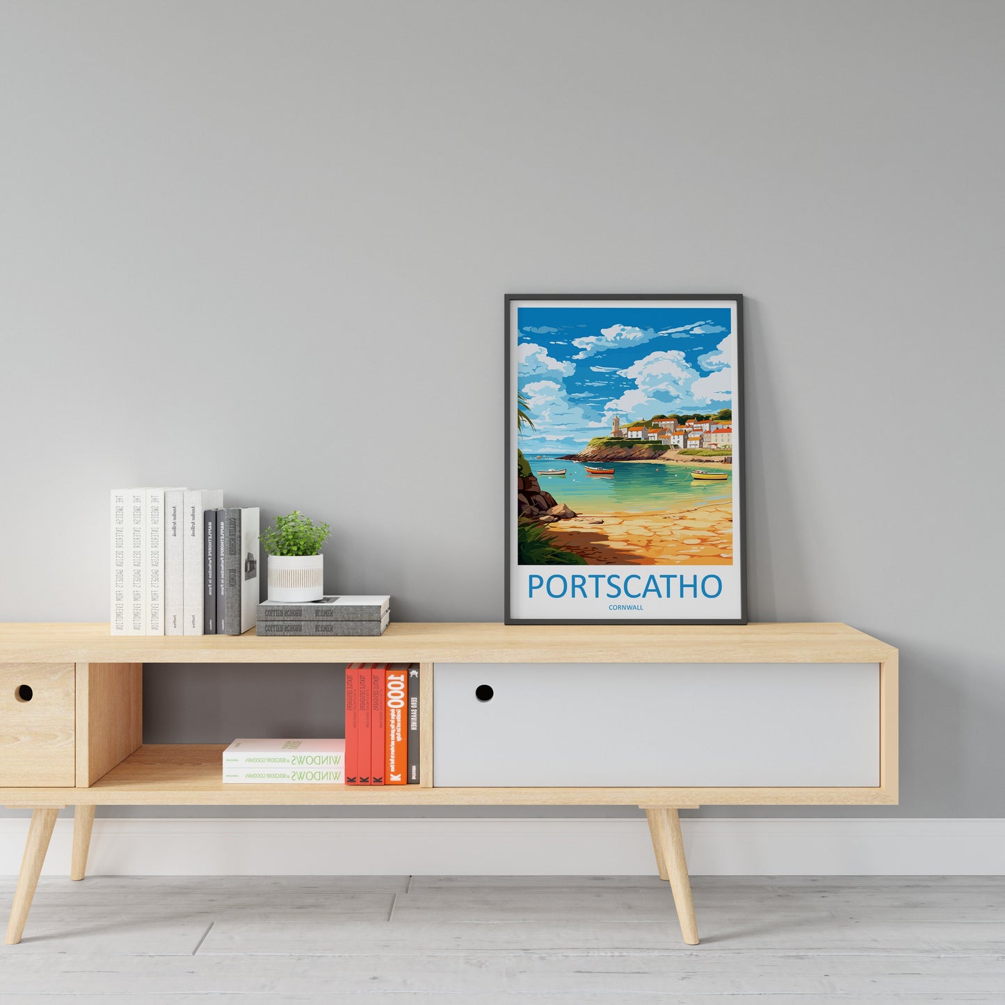 Portscatho Travel Print Wall Art Portscatho Wall Hanging Home Décor Portscatho Gift Art Lovers Cornwall Art