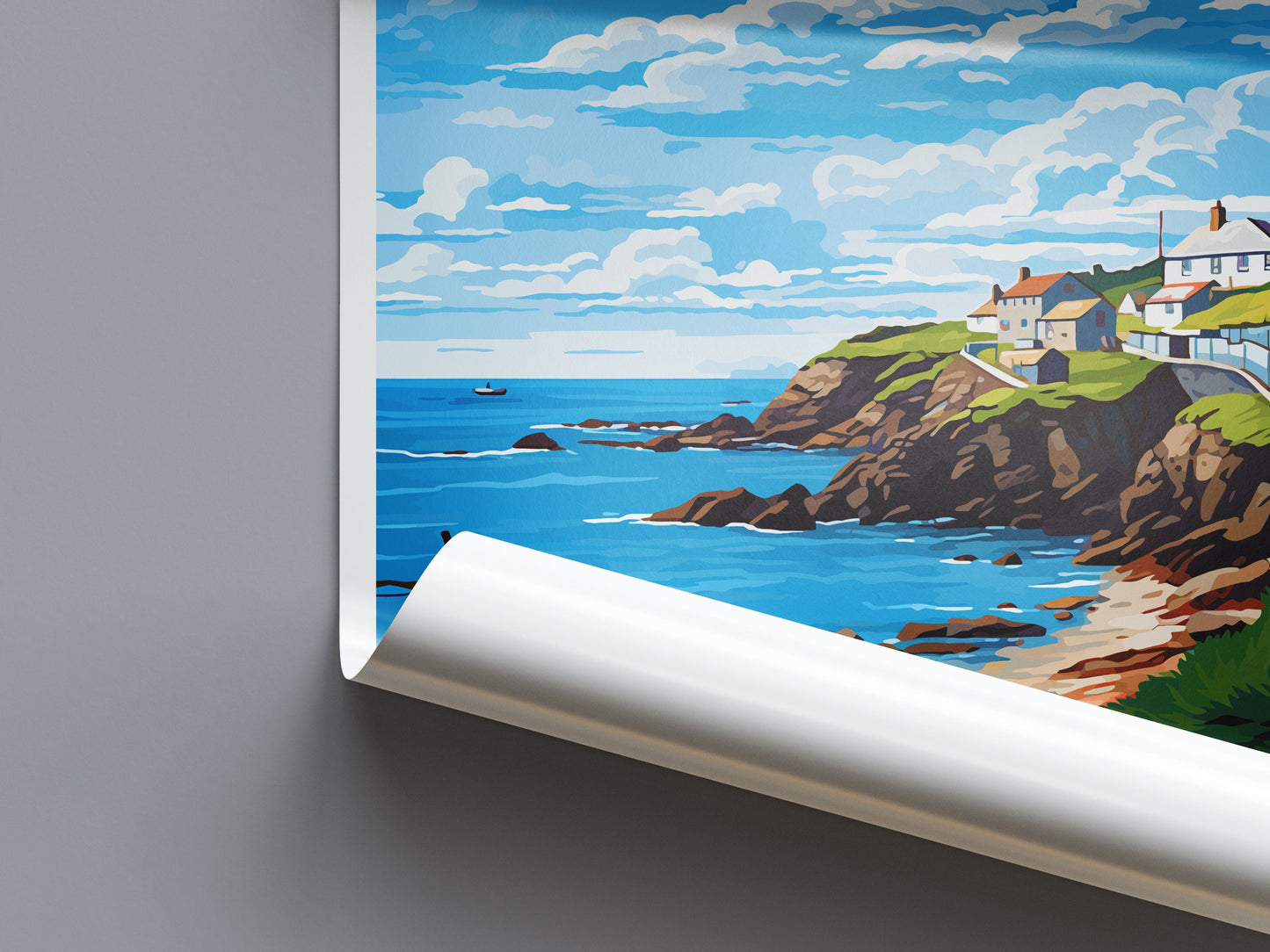 Portloe Travel Print Wall Art Portloe Wall Hanging Home Décor Portloe Gift Art Lovers Cornwall Art Portloe Wall Art Poster