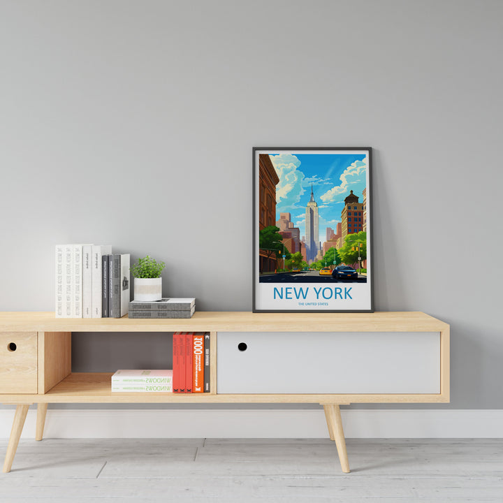 New York Travel Print Wall Art New York Wall Hanging Home Décor New York Gift Art Lovers New York State Art Gift Lover Print