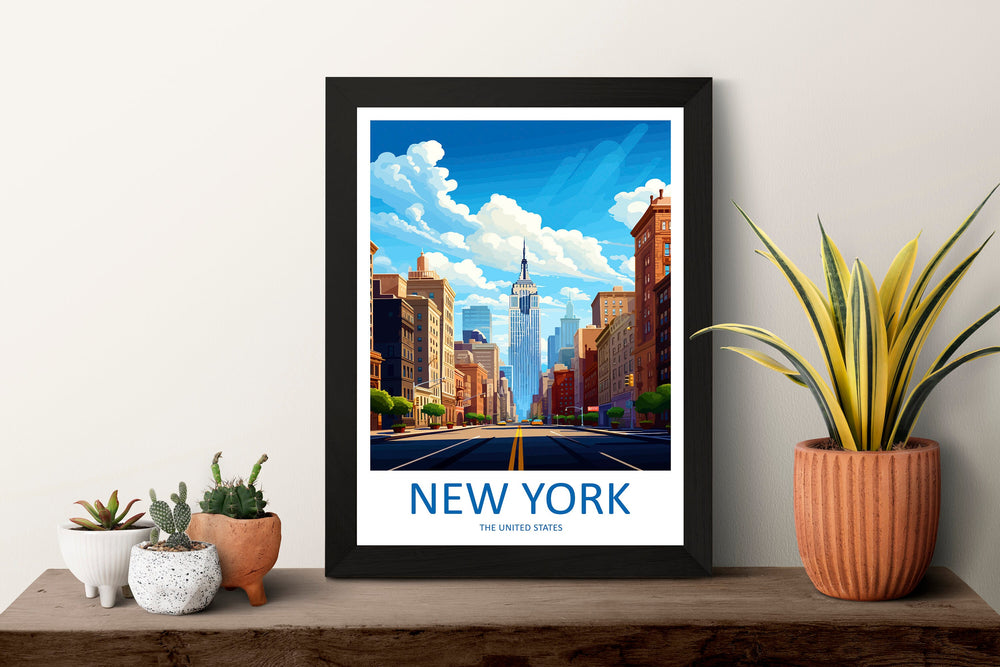 New York Travel Print Wall Art New York Wall Hanging Home Décor New York Gift Art Lovers New York State Art Gift Lover Print