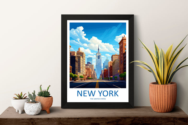 New York Travel Print Wall Art New York Wall Hanging Home Décor New York Gift Art Lovers New York State Art Gift Lover Print