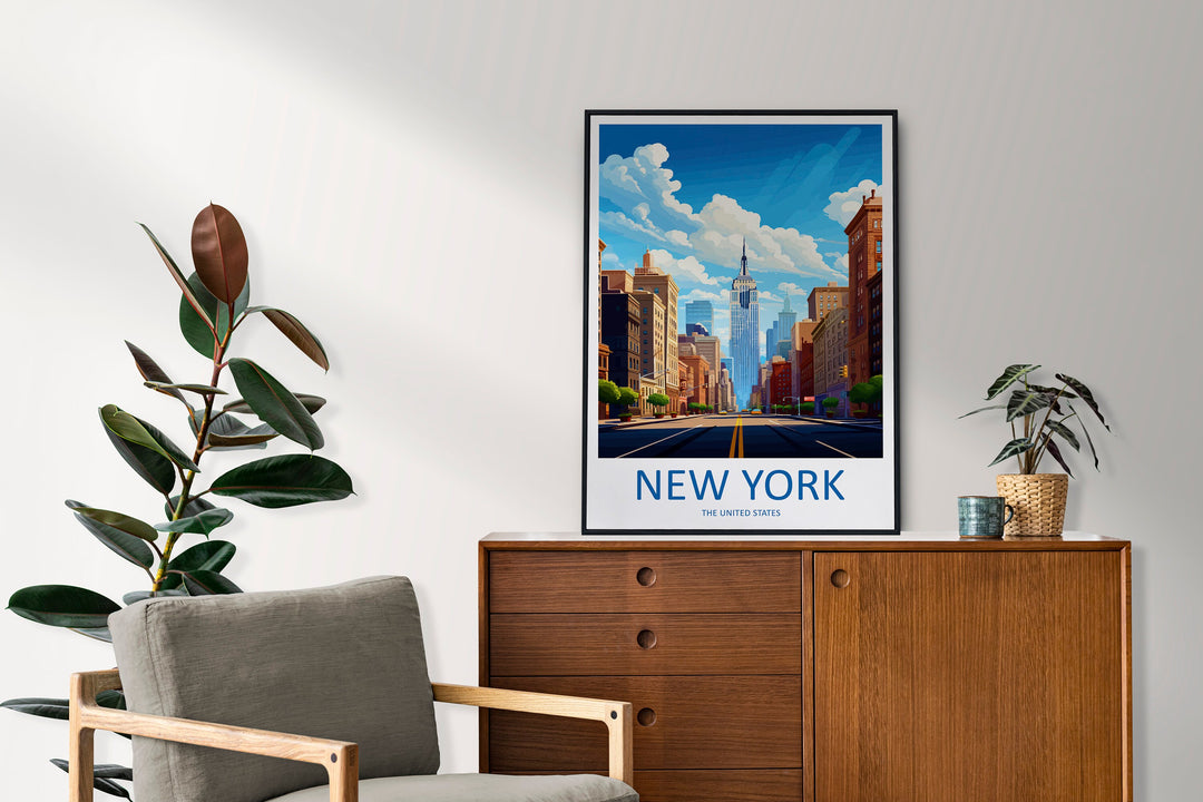 New York Travel Print Wall Art New York Wall Hanging Home Décor New York Gift Art Lovers New York State Art Gift Lover Print
