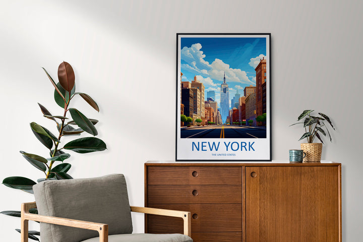 New York Travel Print Wall Art New York Wall Hanging Home Décor New York Gift Art Lovers New York State Art Gift Lover Print