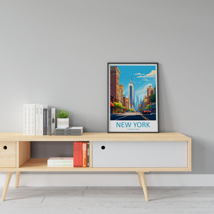 New York Travel Print Wall Art New York Wall Hanging Home Décor New York Gift Art Lovers New York State Art Gift Lover Print