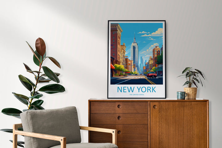 New York Travel Print Wall Art New York Wall Hanging Home Décor New York Gift Art Lovers New York State Art Gift Lover Print