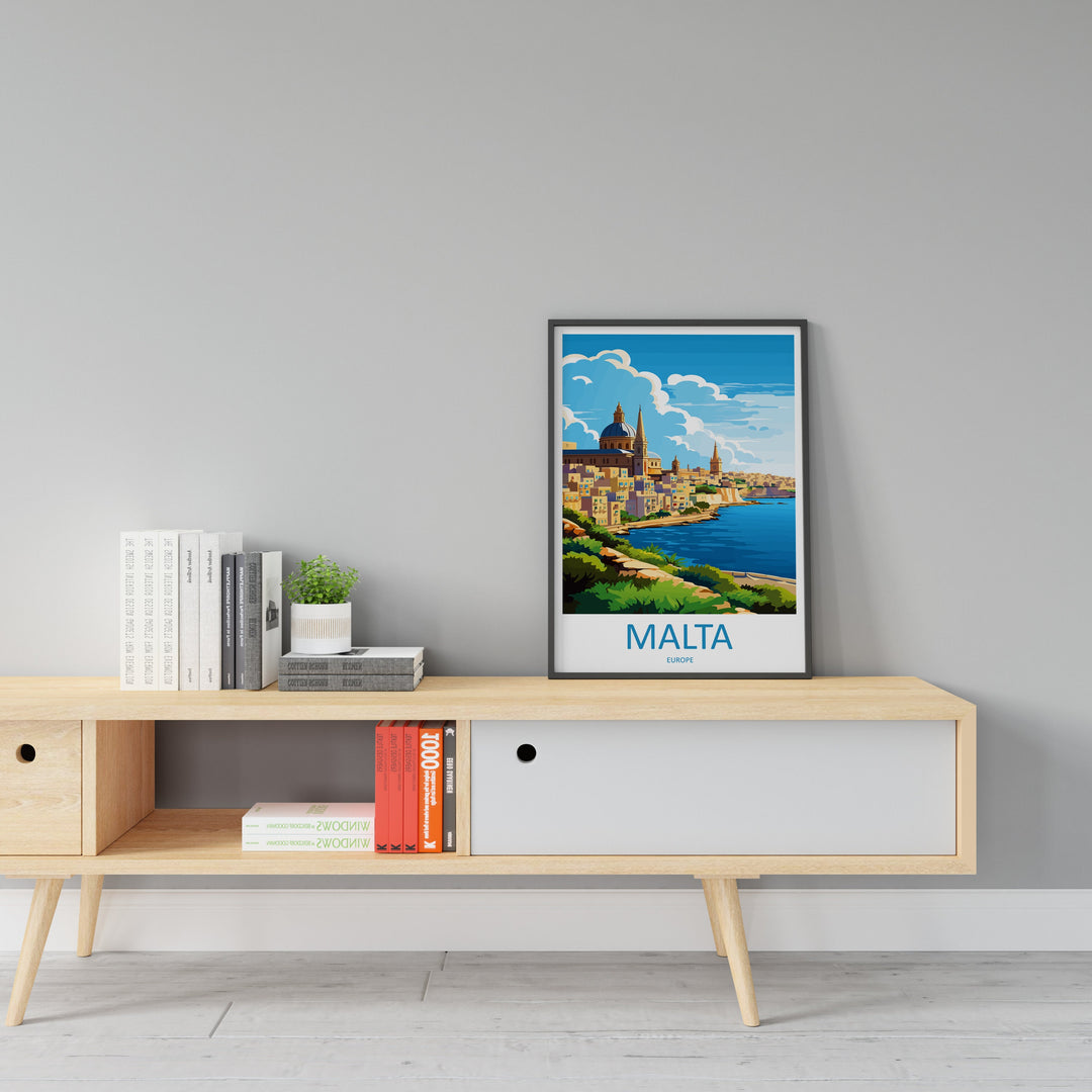 Malta Travel Print Wall Art Malta Wall Hanging Home Décor Malta Gift Art Lovers Malta Art Gift Lover Print