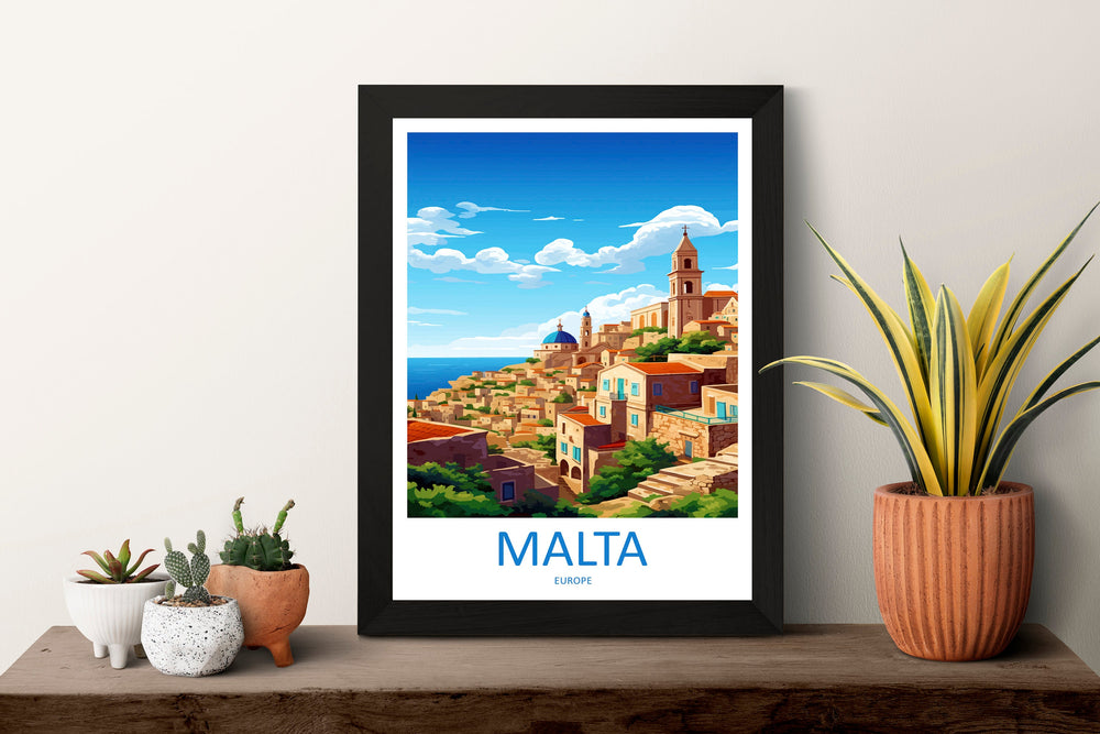 Malta Travel Print Wall Art Malta Wall Hanging Home Décor Malta Gift Art Lovers Malta Art Gift Lover Print