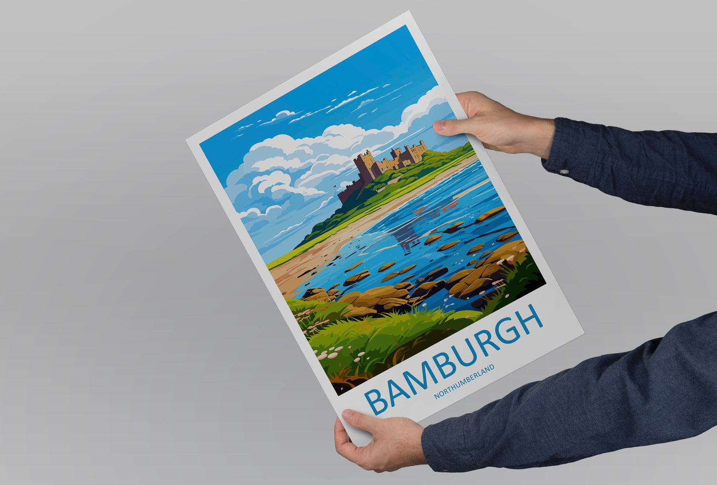 Bamburgh Castle Travel Print Wall Art Bamburgh Castle Wall Hanging Home Décor Bamburgh Castle Gift Art Lovers England Art Lover Gift