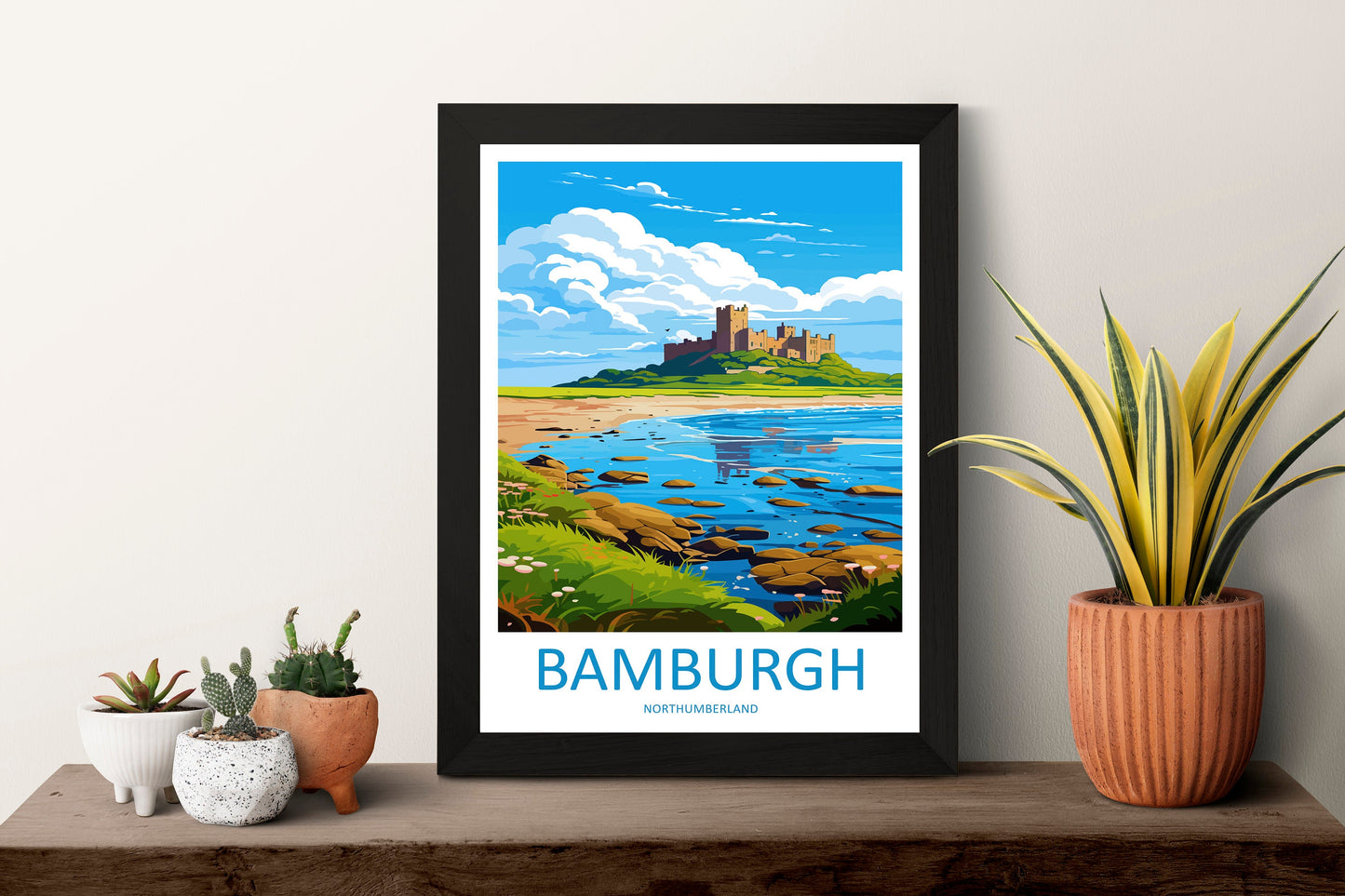 Bamburgh Castle Travel Print Wall Art Bamburgh Castle Wall Hanging Home Décor Bamburgh Castle Gift Art Lovers England Art Lover Gift