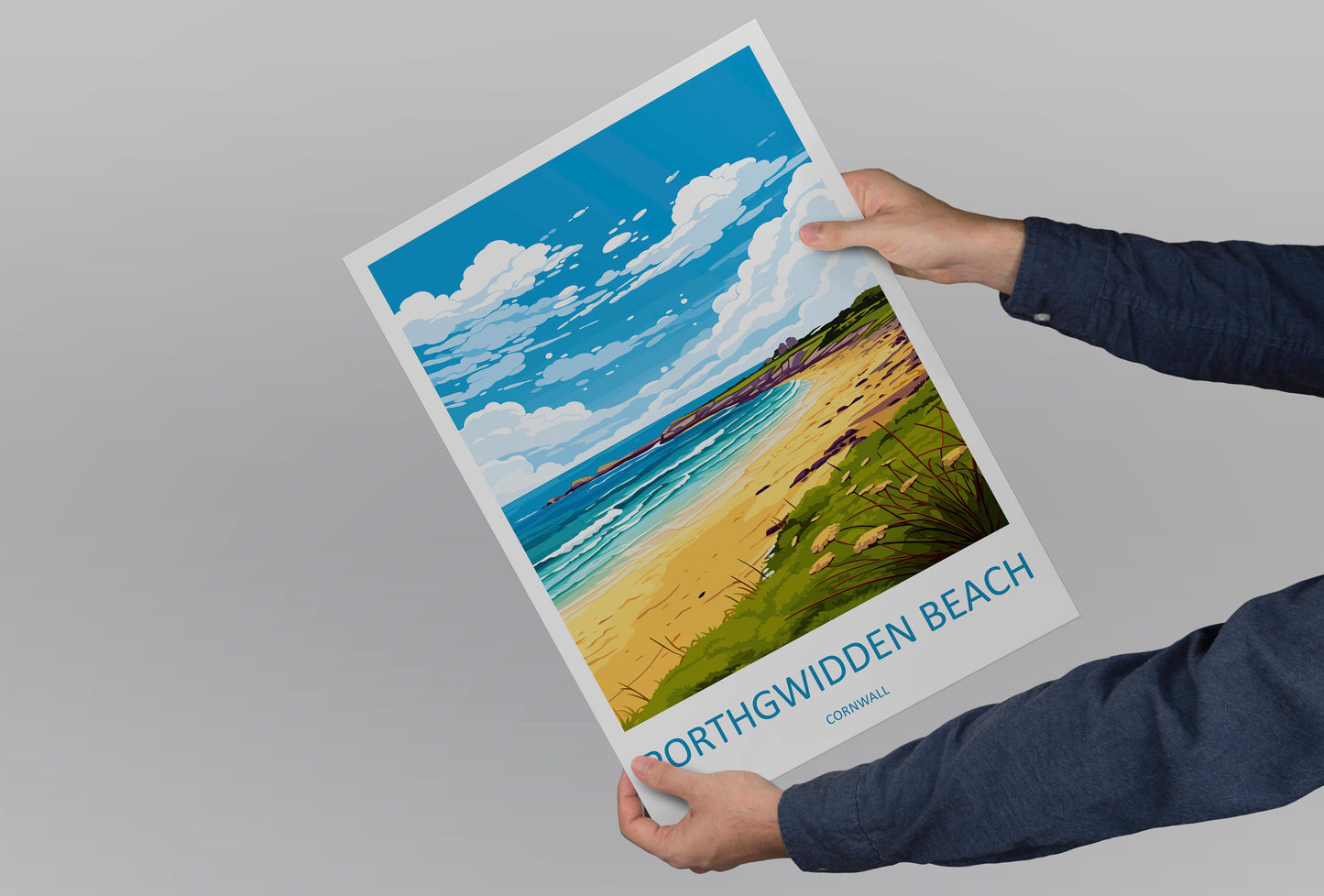 Porthgwidden Beach Travel Print Wall Art Porthgwidden Beach Wall Hanging Home Décor Porthgwidden Gift Art Lovers Cornwall Art Porthgwidden