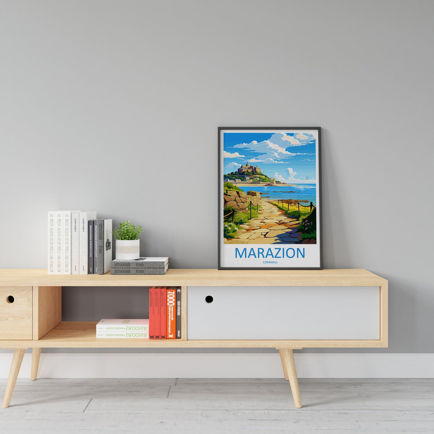 Marazion Travel Print Wall Art Marazion Wall Hanging Home Décor Marazion Gift Art Lovers Cornwall Art Marazion Wall Art