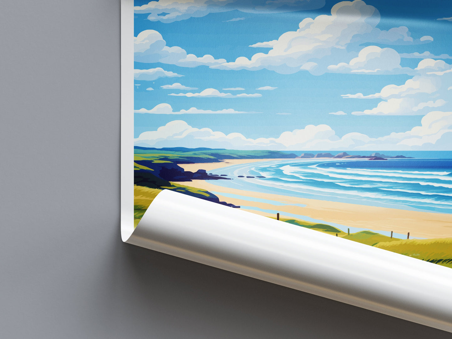 Polzeath Travel Print Wall Art Polzeath Wall Hanging Home Décor Polzeath Gift Art Lovers Cornwall Art Polzeath Wall Art Poster