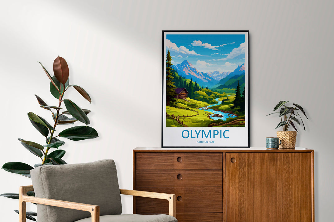 Olympic National Park Travel Print Wall Art Olympic National Park Wall Hanging Home Décor Olympic National Park Art Gift Poster