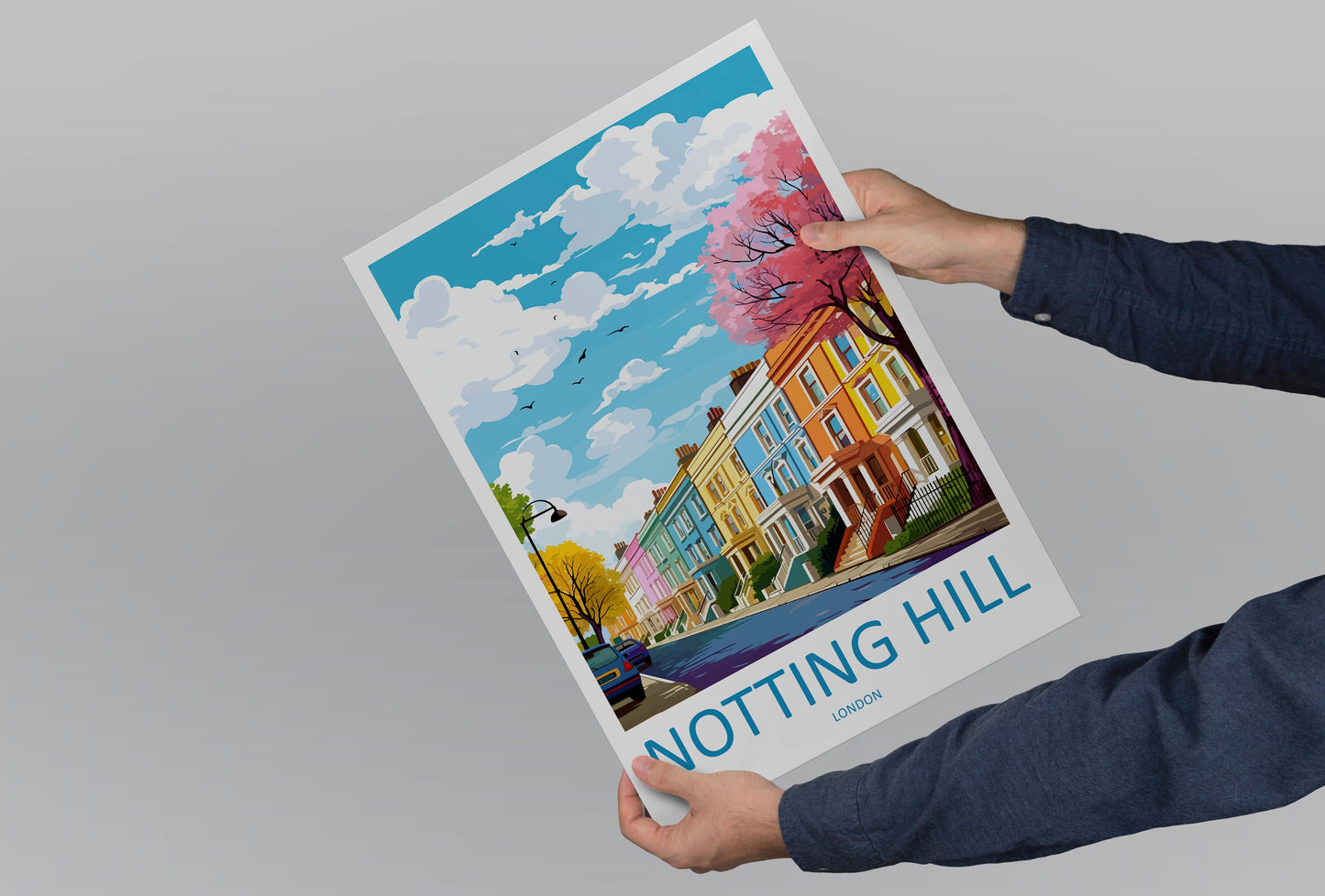 Notting Hill Travel Print Wall Art Notting Hill Wall Hanging Home Décor London Gift Art Lovers Notting Hill Art Lover Gift London