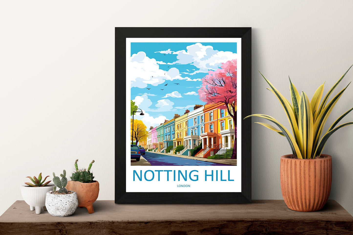 Notting Hill Travel Print Wall Art Notting Hill Wall Hanging Home Décor London Gift Art Lovers Notting Hill Art Lover Gift London