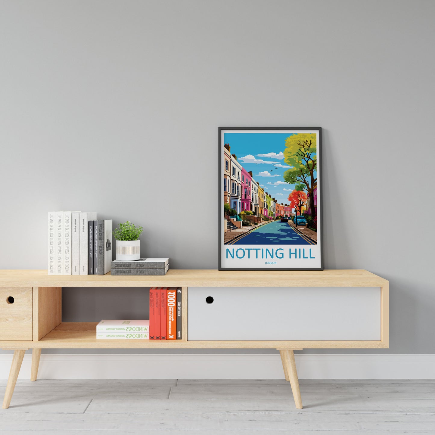 Notting Hill Travel Print Wall Art Notting Hill Wall Hanging Home Décor London Gift Art Lovers Notting Hill Art Lover Gift London