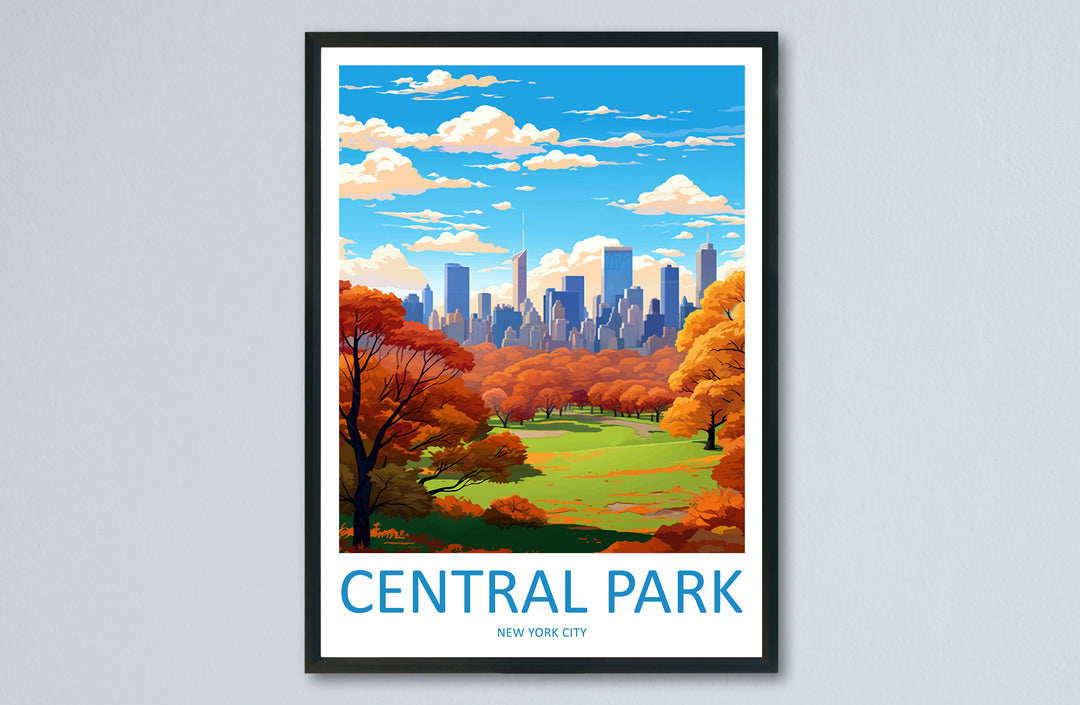 Central Park Travel Print Wall Art Central Park Wall Hanging Home Décor Central Park Gift Art Lovers New York State Art Gift Lover Print