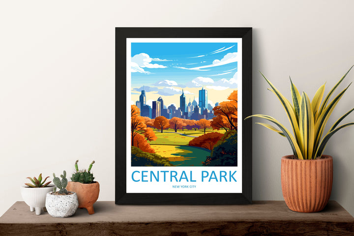 Central Park Travel Print Wall Art Central Park Wall Hanging Home Décor Central Park Gift Art Lovers New York State Art Gift Lover Print
