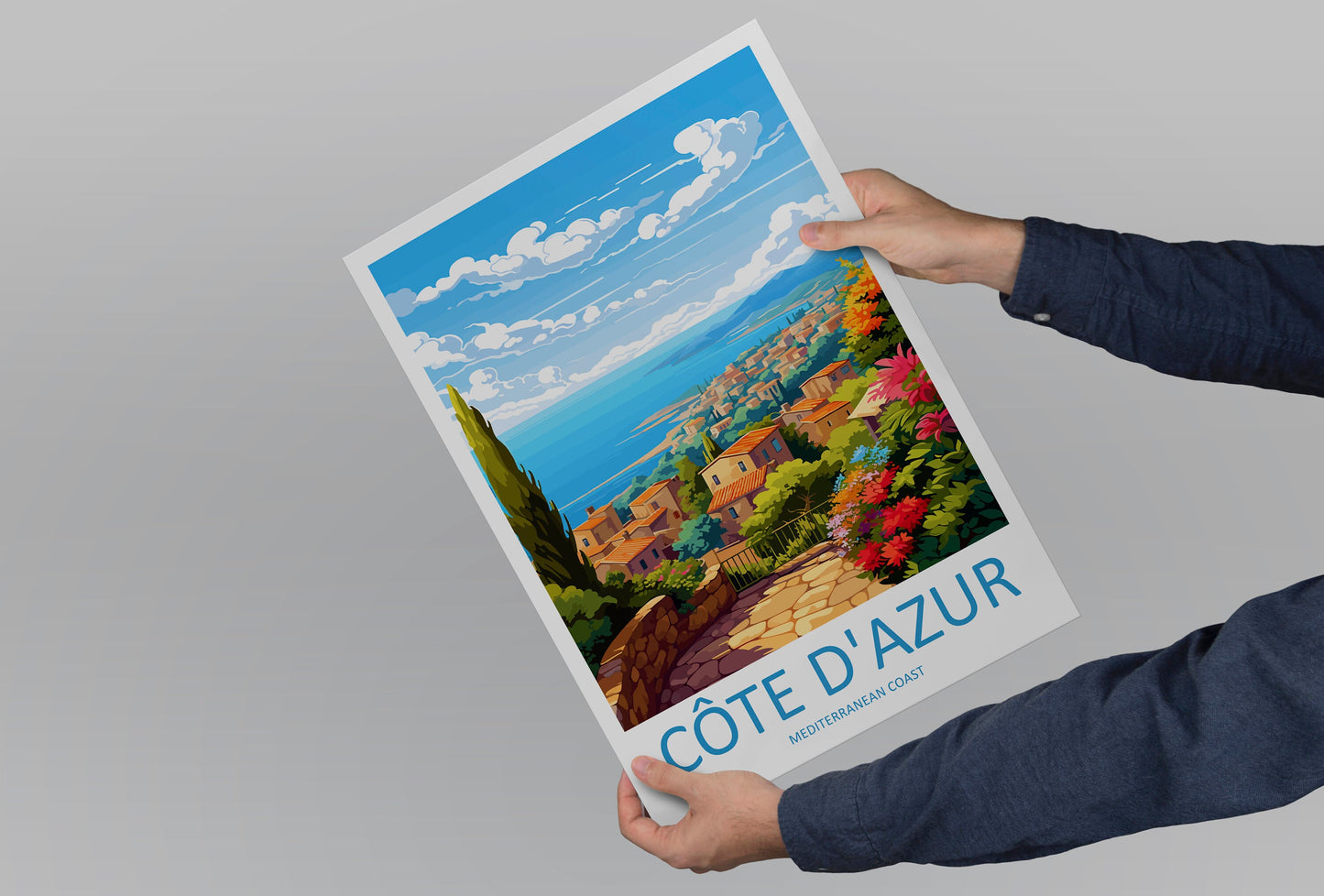 Cote D'azur Travel Print Wall Art Cote D'azur Wall Hanging Home Decor Cote D'azur France Gift Art Lovers Wall Art Print Art Cote D'azur