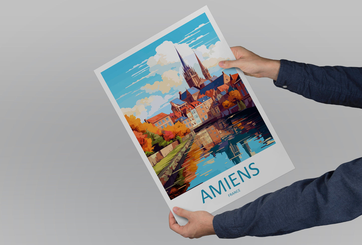 Amiens Travel Print Wall Art Amiens Wall Hanging Home Décor Amiens Gift Art Lovers France Art Lover Gift Amiens Poster
