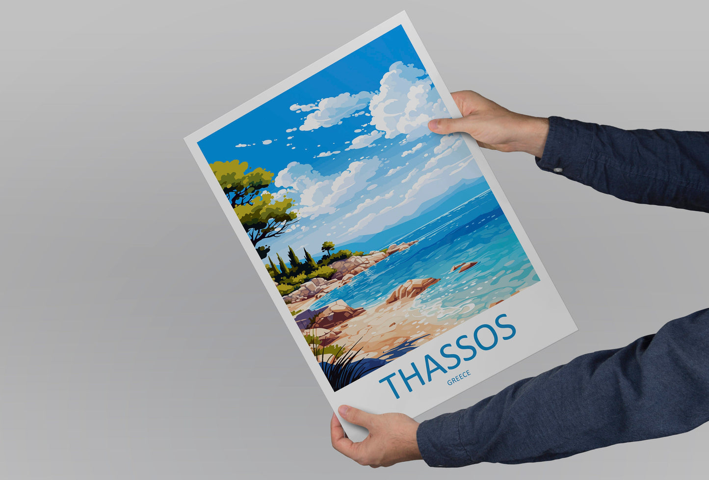 Thassos Travel Print Wall Art Thassos Greece Wall Hanging Home Decoration Thassos Gift Art Lovers Wall Art Print Thassos Greece Wall Art