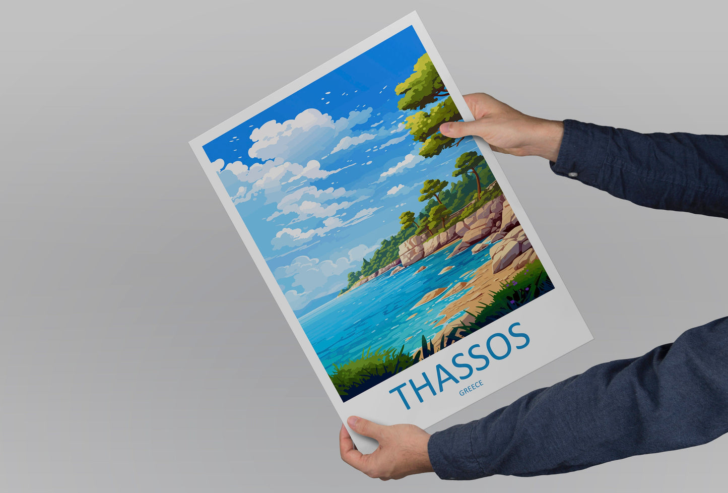 Thassos Travel Print Wall Art Thassos Greece Wall Hanging Home Decoration Thassos Gift Art Lovers Wall Art Print Thassos Greece Wall Art