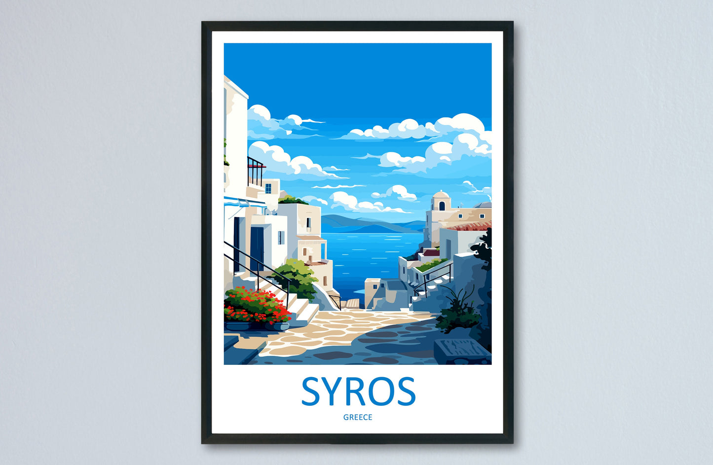 Syros Travel Print Wall Art Syros Greece Wall Hanging Home Decoration Syros Gift Art Lovers Wall Art Print Syros Greece Wall Art