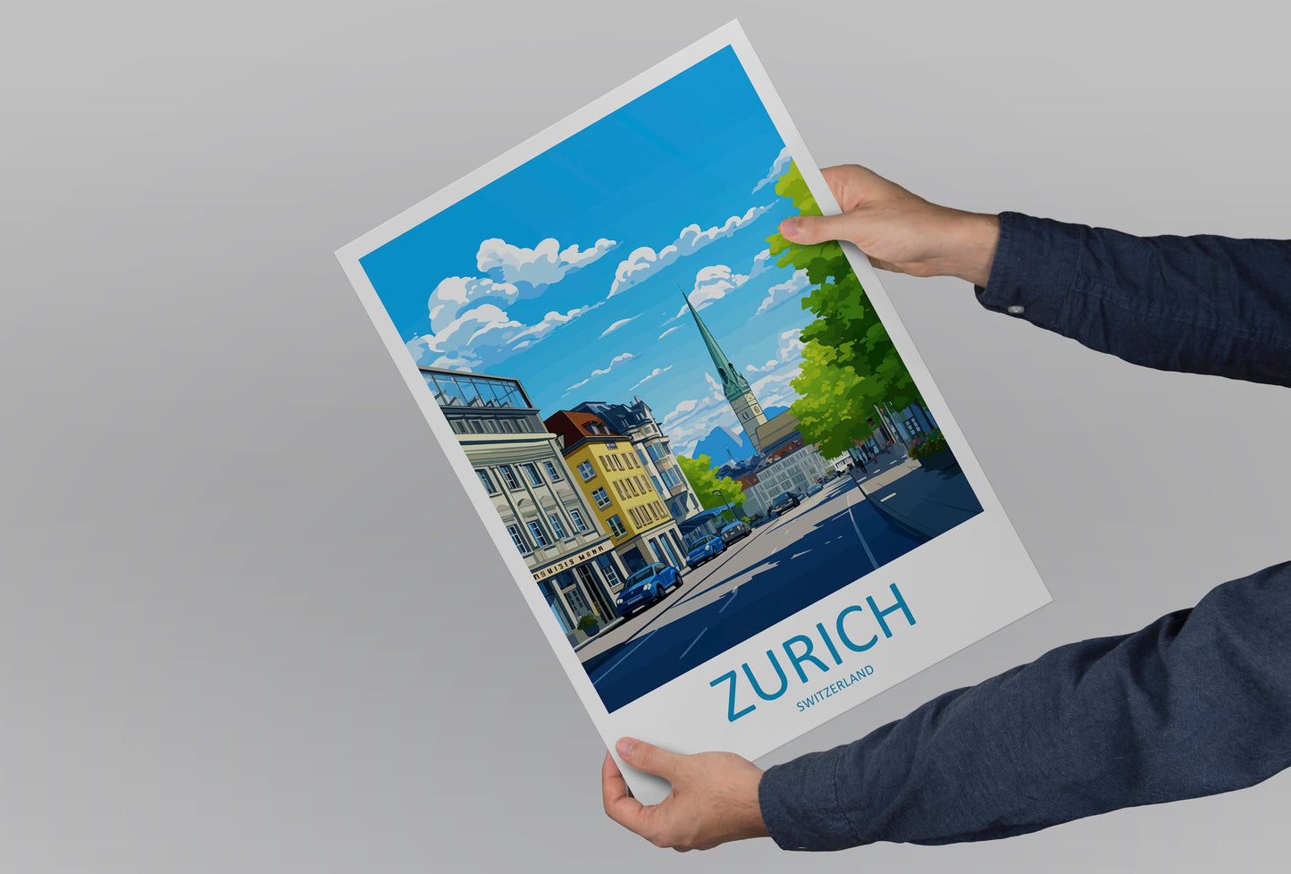 Zurich Travel Print Wall Art Zurich Wall Hanging Home Décor Zurich Gift Art Lovers Switzerland Art Lover Gift Zurich Travel Art