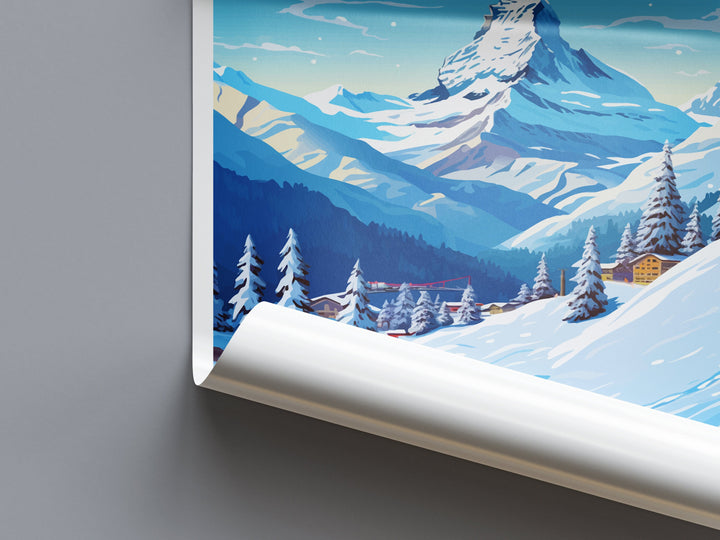 Zermatt Travel Print Wall Art Zermatt Wall Hanging Home Décor Zermatt Gift Art Lovers Ski Art Lover Gift Zermatt Print Skiing Zermatt Art
