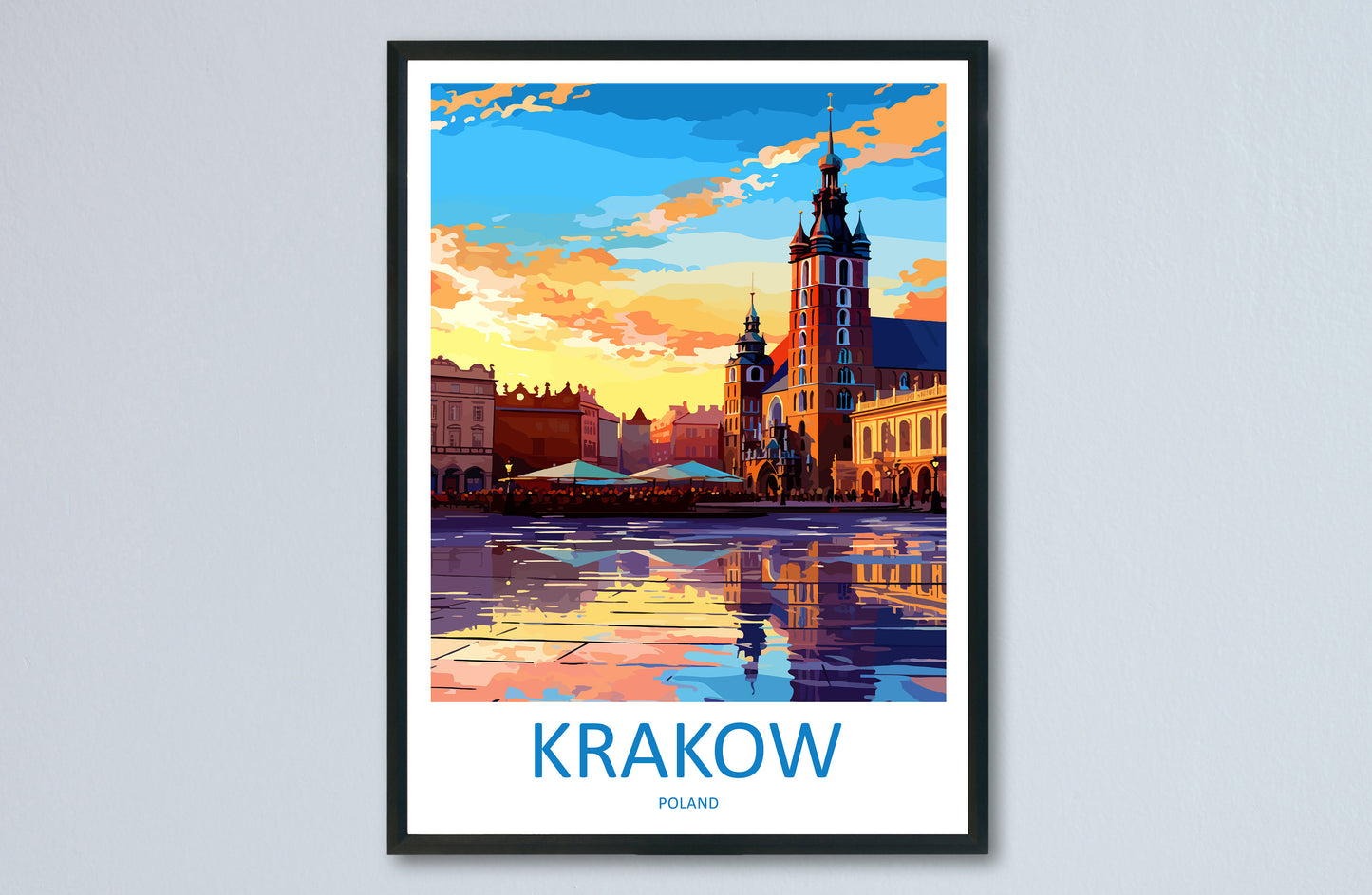 Krakow Travel Print Wall Art Krakow Wall Hanging Home Décor Krakow Gift Art Lovers Poland Art Lover Gift Krakow Travel Wall Art